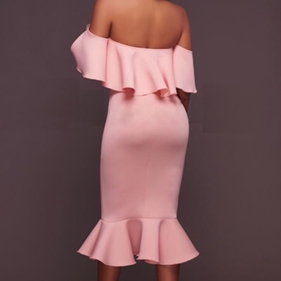 ONE LEFT! Pretty in Pink Ruffle Dress - Picture 2 of 3